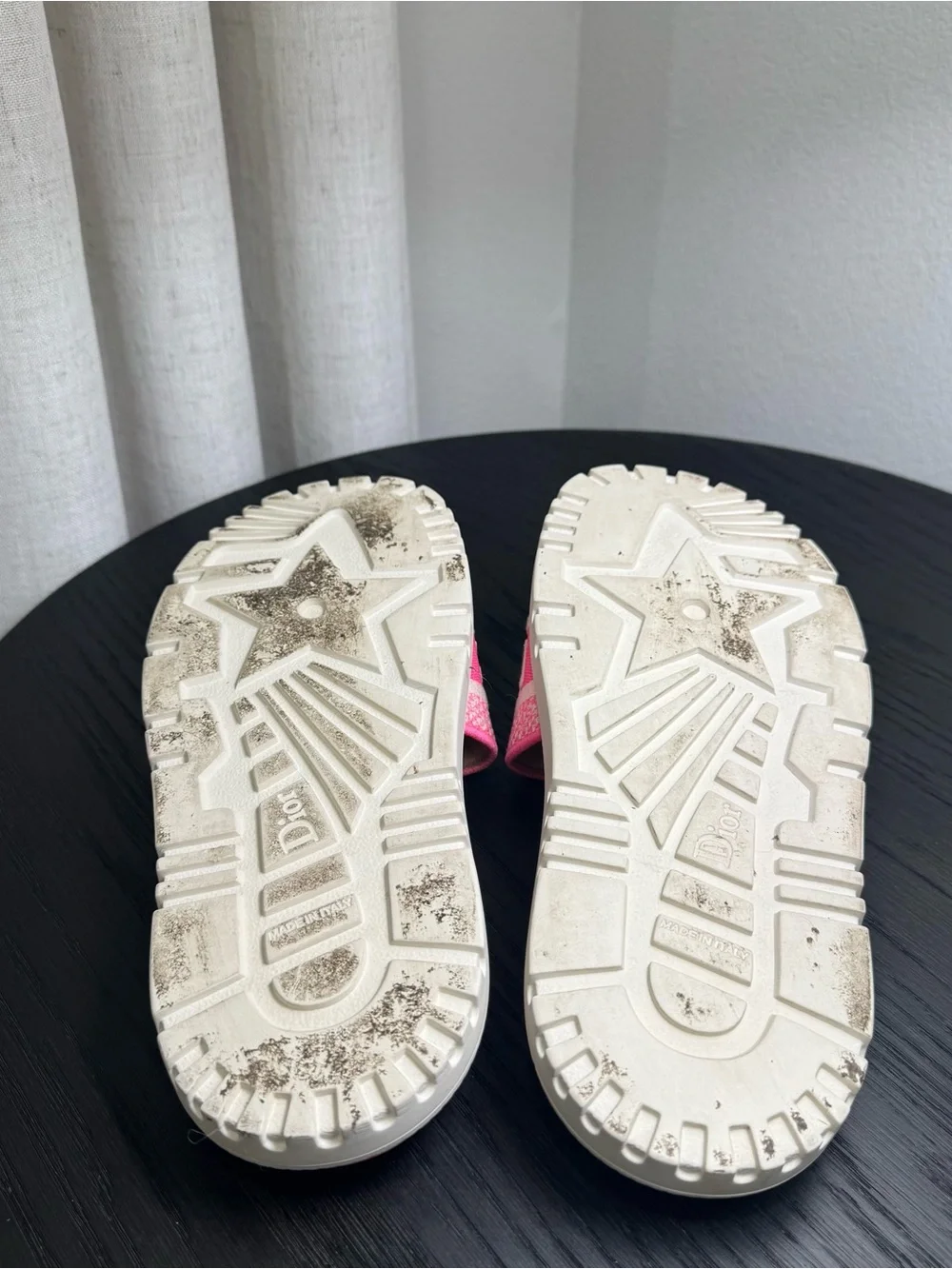 Christian Dior Dway Slide Sandals Logo Toile de Jouy Pink 38